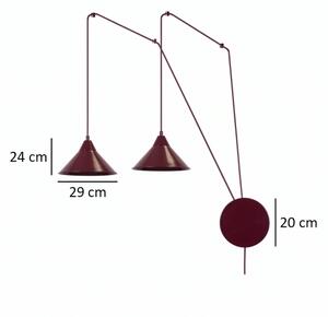 Lustr na lanku ABRAMO 2xE27/15W/230V červená