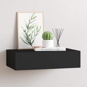 Nástěnná police se zásuvkou černá 40 x 23,5 x 10 cm MDF 330243