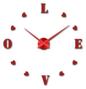 Moderní nalepovací hodiny na zeď LOVE I SENTOP 12S011