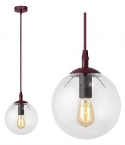 Lustr na lanku COSMO 1xE14/10W/230V pr. 14 cm červená/čirá