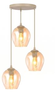 Lustr na lanku ISTAR 3xE27/15W/230V pr. 40 cm béžová/kouřová béžová