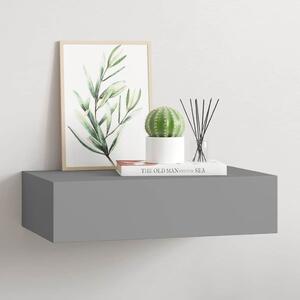 Nástěnná police se zásuvkou šedá 40 x 23,5 x 10 cm MDF 330245