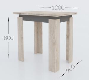 Jídelní stůl rozkládací MANZINI 90x60 cm dub sonoma/antracit