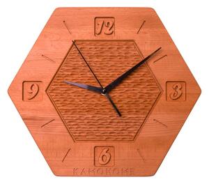 Kamohome Dřevěné nástěnné hodiny PHOENIX Velikost: 32x36 cm, Materiál: Buk