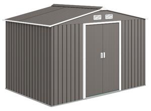 Zahradní kůlna Outsunny 4,9 m² s pultovou střechou, posuvné dveře, základy, 277 x 195 x 192 cm, kůlna z pozinkované oceli, odolná vůči počasí, pro zah