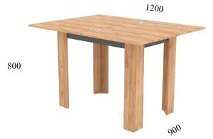 Jídelní stůl rozkládací MANZINI 90x60 cm dub kraft zlatý/antracit