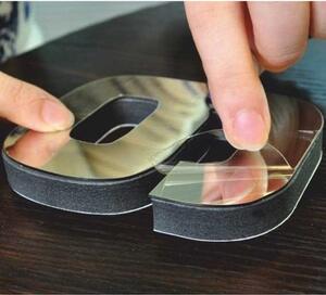 Stylesa Nástěnné hodiny zrcadlové nalepovací 3D DIY SZ012 silver