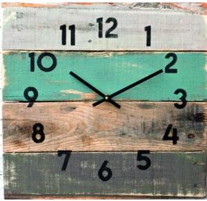 Stelesa Dřevěné hodiny na chalupu DĚDA (nástěnné hodiny) D40101 i zelene