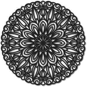 Stylesa - Vyřezávaná mandala květ dřevěný obraz na stěnu z překližky aj černý PR0249