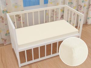 Dětské froté napínací prostěradlo do postýlky FR-002 Smetanové 60 x 120 x 10 cm - do postýlky