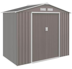 Zahradní domek Outsunny 2,42 m², zahradní dům s gable střechou, posuvné dveře, základna, 213 x 130 x 185 cm, venkovní úložný box z pozinkované oceli