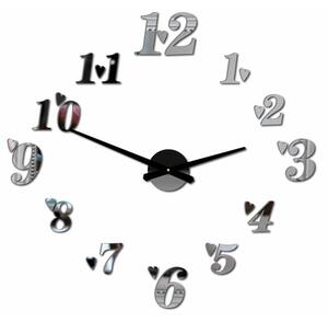 Stylesa - 3D moderní hodiny na zeď srdiecka S004 i černé