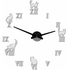 Stylesa Černá kočka nástěnné hodiny z plastu PROKOP S020 aj černé