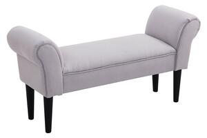 HOMCOM Čelo postele, čalouněná lavice, sedací lavice, chodbičková lavice do ložnice, nosnost až 130 kg, plátěný potah, šedá, 102 x 36 x 51 cm | Aosom