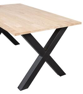 Jídelní stůl tablo 200 x 90 cm nohy do tvaru X dubový