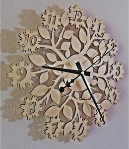 Sentop - nástěnné hodiny na zeď z dřevěné překližky kvet PR0343 i černé