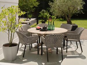 Provence zahradní teakový stůl Hartman o průměru 150cm v barvě light grey