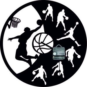 Dřevěné hodiny - Basketbal - Černé i barevné | SENTOP PR0449