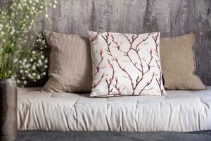 Povlak na polštář blooming branches, canvas bavlna
