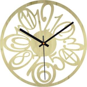 Nástěnné hodiny ze dřeva - Čísla - přírodní, černé i barevné | SENTOP PR0444