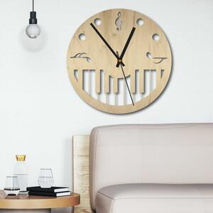 Nástěnné hodiny ze dřeva - Noty černé i barevné | SENTOP PR0453
