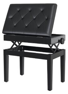 HOMCOM Klavírní lavice s úložným prostorem a výškově nastavitelnou houpačkou 54,5 x 33 x 48-58 cm | Aosom