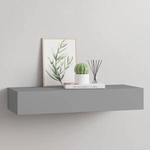 Nástěnná police se zásuvkou šedá 60 x 23,5 x 10 cm MDF 330259