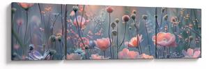 Obraz - Květiny v pastelových barvách (170x50 cm)
