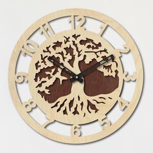 Dřevěné hodiny na zeď strom arabská čisla| SENTOP PR0364-A