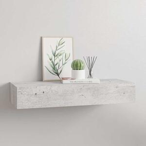 Nástěnná police se zásuvkou betonově šedá 60 x 23,5 x 10 cm MDF 330265