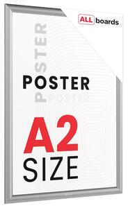 Plakátový rám A2 – zavírací stříbrný Klip rám, FRAME_A2S
