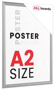 Plakátový rám A2 – zavírací stříbrný Klip rám, FRAME_A2S