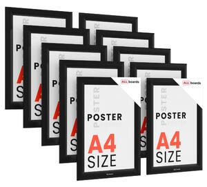 Plakátový rám A4 OWZ – černý, zacvakávací - sada 10 kusů, KPL10_FRAME_A4BK