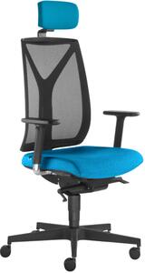 LD Seating Kancelářská židle LEAF 503-SYS s podhlavníkem, modro-černá