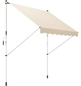 Baldachýn Outsunny s klapkovým mechanismem, výškově nastavitelný, sklápěcí, odolný proti znečištění a povětrnostním vlivům, balkonový baldachýn 150 cm