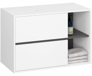Ak furniture Závěsná skříňka pod umyvadlo VAMI s otvory 90 cm bílá/šedý grafit