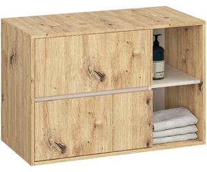 Ak furniture Závěsná skříňka pod umyvadlo VAMI s otvory 90 cm dub artisan/kašmír