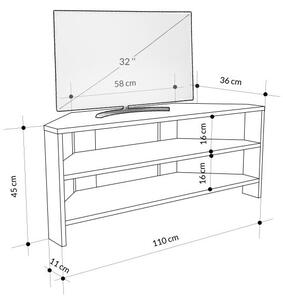 Rohový TV stolek Houseland Thales mramor Carrara