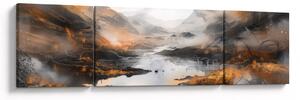 Obraz - Malba horské krajiny (170x50 cm)
