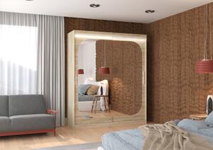 Zrcadlová skříň 180 cm s LED osvětlením DALRA - dub sonoma