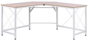 HOMCOM Počítačový stůl, kancelářský stůl, pracovní stůl do tvaru L, psací stůl, rohový stůl, MDF, přírodní, 150 x 150 x 76 cm | Aosom