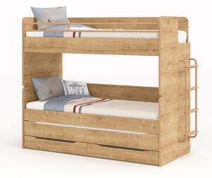Čilek Patrová postel Mocha Studio pro 3 děti 90x200 cm s úložným prostorem (žebřík)