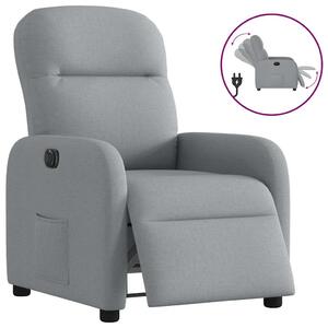 Elektrické polohovací křeslo světle šedé textil 3302952