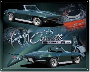 Plechová cedule Chevrolet Corvette 1965 Stingray 30 cm x 38 cm