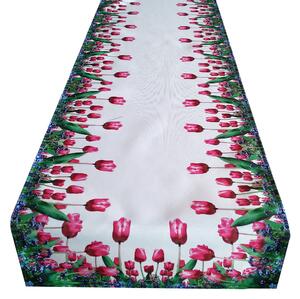 Vzorovaný ubrus - běhoun na stůl TULIPÁNY III. 40x140 cm Mybesthome