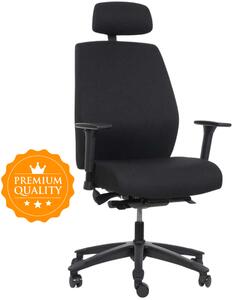 MERCURY Ergonomická kancelářská židle KASTOR - černá látka / nosnost 150 kg