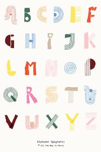 MADO Plakát Alphabet Spaghetti s abecedou pro děti 50x70 cm
