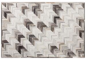 Kožený koberec 140 x 200 cm šedo-béžový ARSUZ