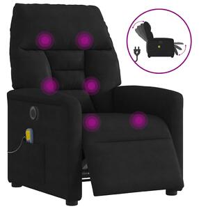 Elektrické masážní polohovací křeslo černé látka z mikrovlákna 3303083