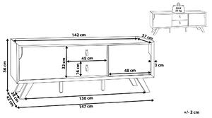 Televizní stolek bílý / světlé dřevo ACTON